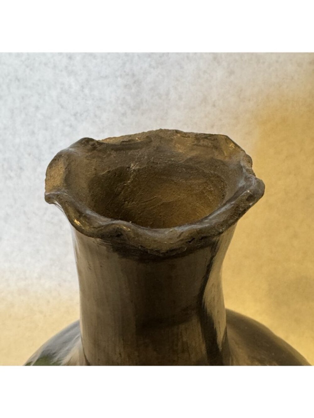 Doña Rosa Vase Oaxaca Folk Art Black Pottery Blackware Early Work 9" Ruffled - Picture 11 of 16